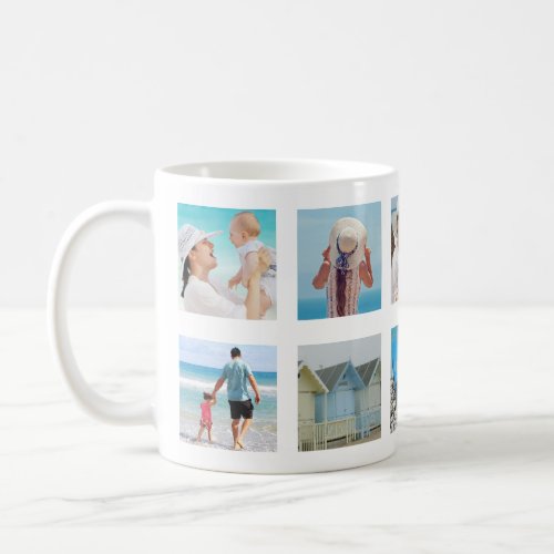 Custom 10 Photo Squares Collage White Coffee Mug