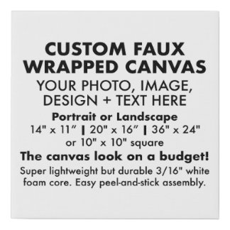 Custom 10" x 10" FAUX WRAPPED CANVAS PRINT Blank