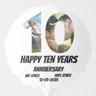 Custom 10 Years Anniversary 2 Photo collage Balloon