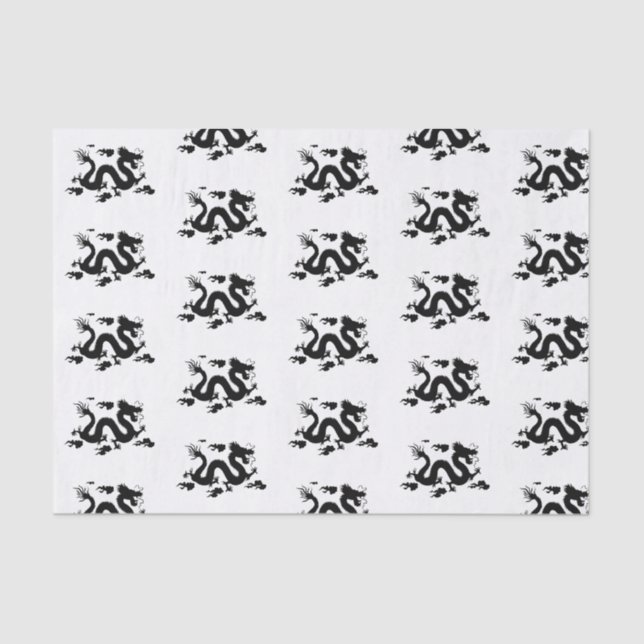 Custom 10lb Tissue Paper, White DRAGON Tissue Paper (Front)