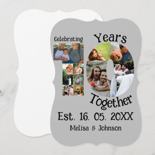 Custom 10th wedding anniversary 11 photo collage (Front/Back)