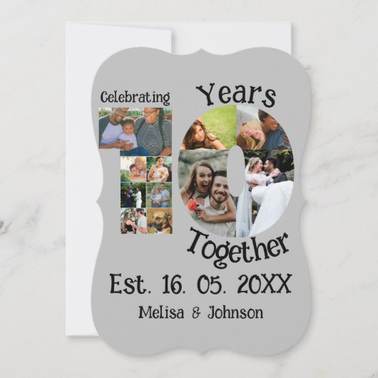 Custom 10th wedding anniversary 11 photo collage (Front)