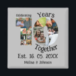 Custom 10th wedding anniversary 11 photo collage magnet<br><div class="desc">Custom 10th wedding anniversary 11 photo collage. Personalize this ten years wedding anniversary with your photos and name of your soul mate.</div>