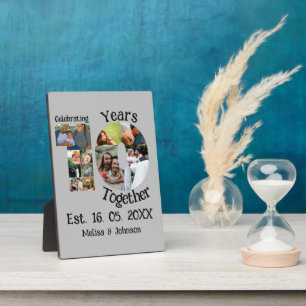 Custom 10th wedding anniversary 11 photo collage plaque
