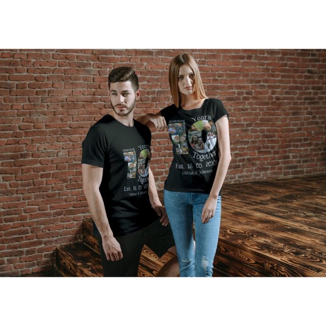 Custom 10th wedding anniversary 11 photo collage T-Shirt (Creator Uploaded)