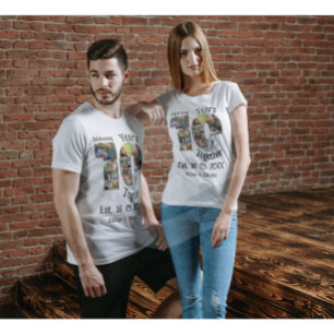 Custom 10th wedding anniversary 11 photo collage T-Shirt