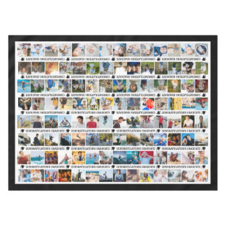Custom 112 Photos Black Congratulations Graduate Tablecloth