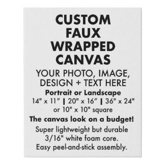 Custom 11" x 14" FAUX WRAPPED CANVAS PRINT Blank