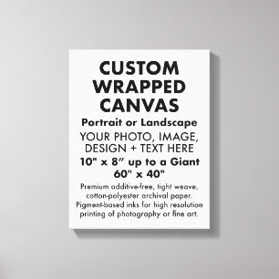 Custom 11" x 14" PREMIUM WRAPPED CANVAS Blank Print