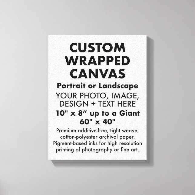 Custom 11" x 14" PREMIUM WRAPPED CANVAS Blank Print (Front)