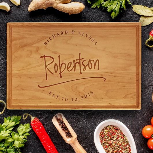 Custom 11x17 Cherry Cutting Board w/Juice Groove (Front)