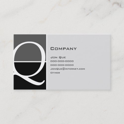 Custom 128 Monogram Business Cards