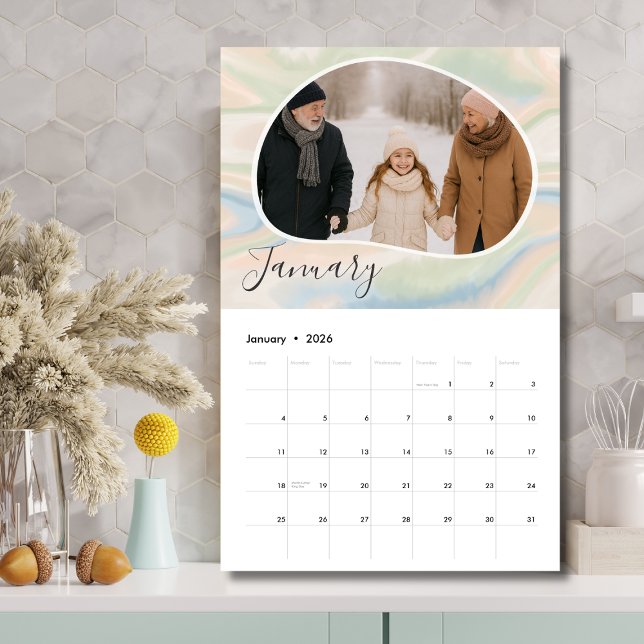 Custom 12-Month Photo Calendar – Grandparent Gift (Personalized Photo Calendar - Perfect Grandparent Gift)