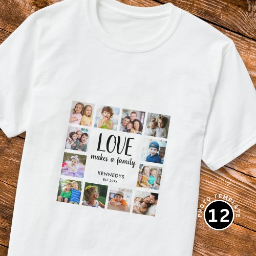Custom 12 Photo Collage Family Love Quote Text
