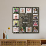 Custom 12 Photo Collage Family Quote Pallet Wood Square Wall Clock<br><div class="desc">Create your own photo collage wall clock with 12 of your favorite pictures. The photo frame clock helps you treasure your special moments and also makes a thoughtful gift for parents, grandparents and friends. The personalized family clock makes it a perfect gift for all occasions. Personalize with family name and...</div>