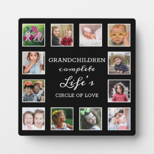 Custom 12 Photo Collage Grandchildren Quote Plaque
