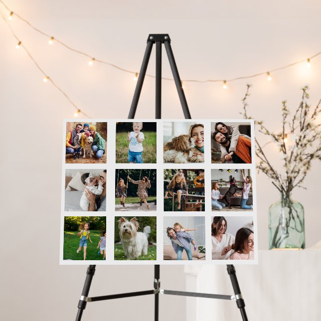 Custom 12 Photo Collage Grid  Foam Board (In Situ (Stand))
