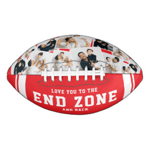 Custom 12 Photo Collage “Love You to the End Zone” Football