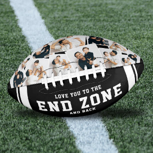 Custom 12 Photo Collage “Love You to the End Zone” Football