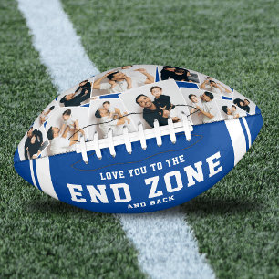 Custom 12 Photo Collage “Love You to the End Zone” Football