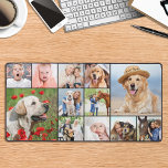 Custom 12 Photo Collage Modern Simple  Desk Mat<br><div class="desc">This desk mat features a customizable photo collage perfect for showcasing your favorite pictures of family, pets, friends or grandparents. The modern and cute design is ideal for dog lovers, family, and friends, or anyone looking for a fun desk accessory. It's a great addition to any office space and can...</div>