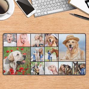 Custom 12 Photo Collage Modern Simple  Desk Mat