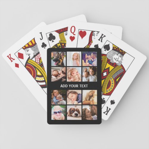 Custom 12 Photo Collage Poker Cards