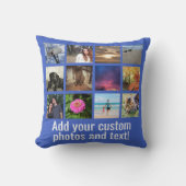 Custom 12 Photo Color Picture Collage Throw Pillow (Front)