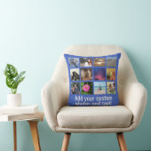 Custom 12 Photo Color Picture Collage Throw Pillow (Chair)