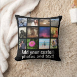 Custom 12 Photo Color Picture Collage Throw Pillow