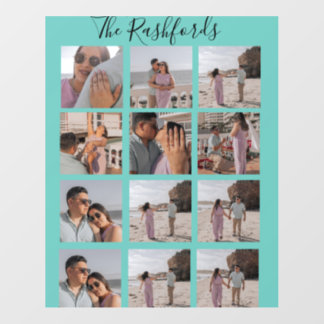 Custom 12 Photo Family Name Wall Decal