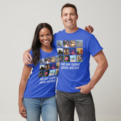 Custom 12 Photo Mosaic Color Picture Collage T_Shirt