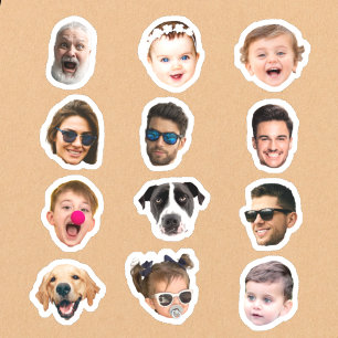 Custom 12 Photos Faces Waterproof Vinyl Stickers