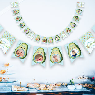 Custom 12 Photos Onederful Avocado 1st Birthday Bunting Flags