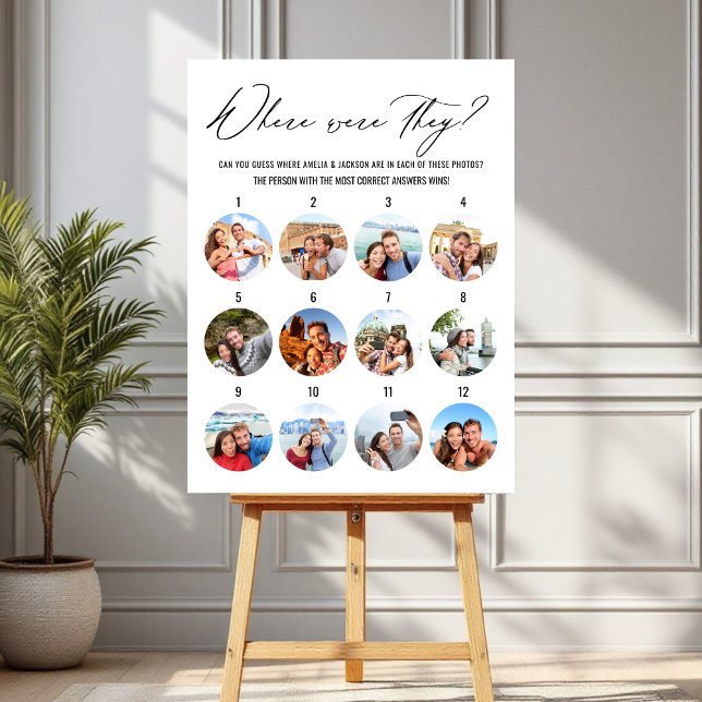 Custom 12 Photos Where Were They Bridal Shower Foam Board (Creator Uploaded)