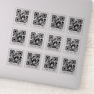 Custom 12 Scannable QR Code Transparent Cut Vinyl Sticker