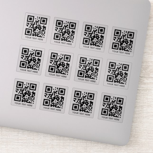 Custom 12 Scannable QR Code Transparent Cut Vinyl Sticker (Detail)