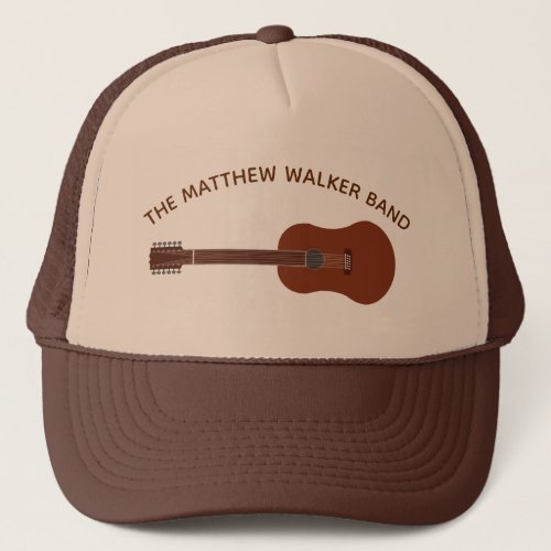 Custom 12_String Guitar Brown Trucker Hat
