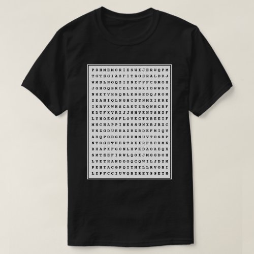 Custom 12 Word Family Word Search Dad T_Shirt