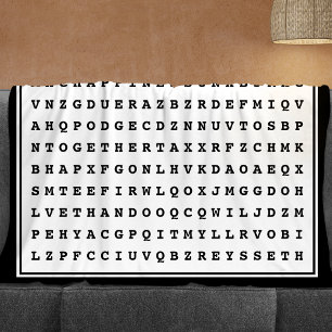 Custom 12 Word Family Word Search Fleece Blanket