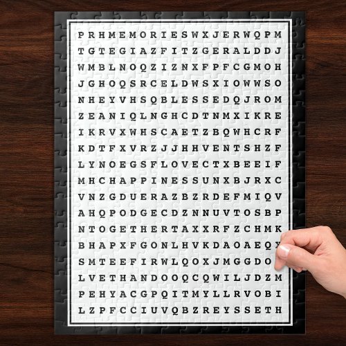 Custom 12 Word Family Word Search Jigsaw Puzzle