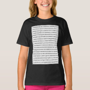 Custom 12 Word Family Word Search Kids T-Shirt