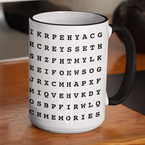 Custom 12 Word Family Word Search Kitchen Mug
