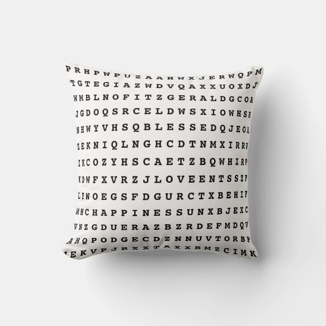 Custom 12 Word Family Word Search Throw Pillow (Front)