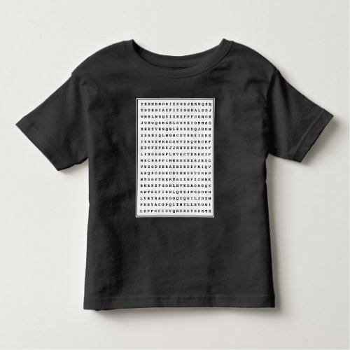Custom 12 Word Family Word Search Toddler T_shirt