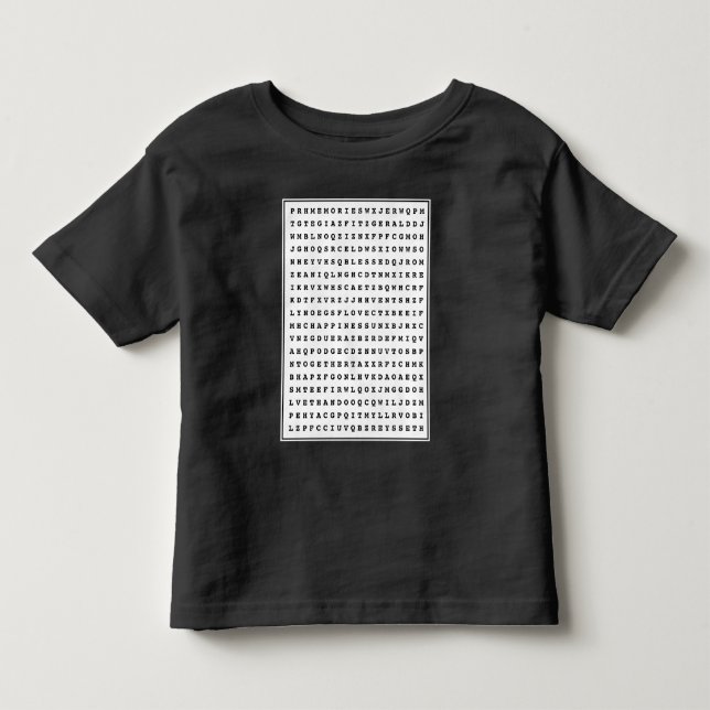 Custom 12 Word Family Word Search Toddler T-shirt (Front)