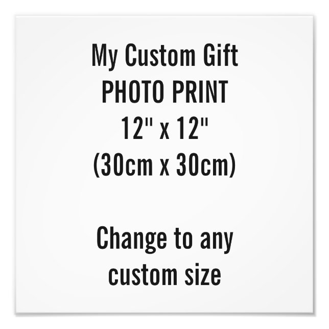 Custom 12" x 12" Photo Print Template (Front)