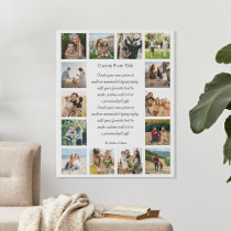 Custom 14 Photo Collage Poem Faux Canvas Print