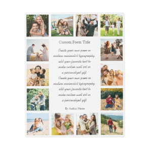 Custom 14 Photo Collage Poem Metal Print
