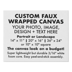 Custom 14" x 11" FAUX WRAPPED CANVAS PRINT Blank
